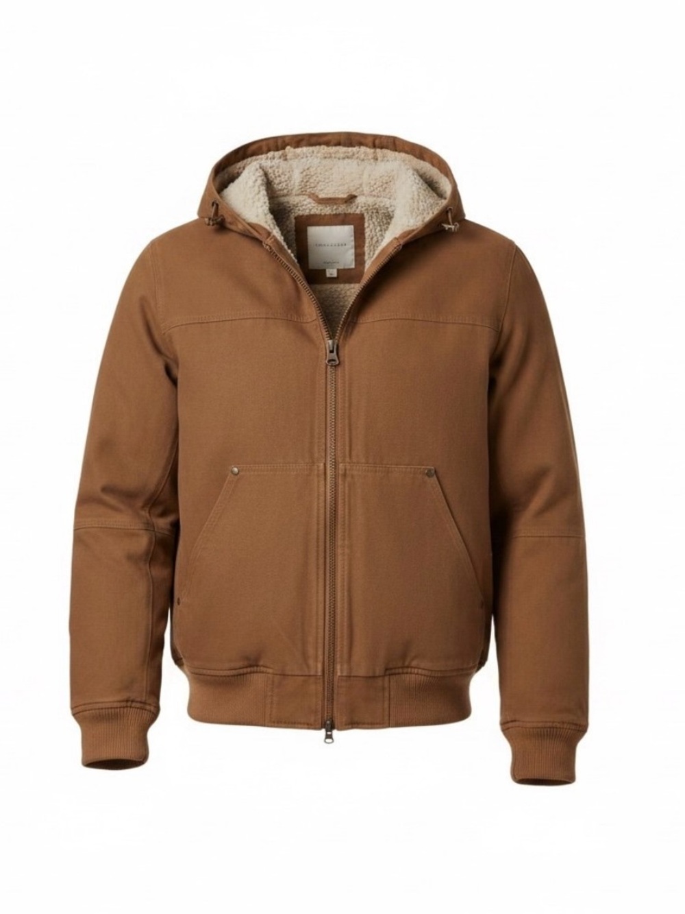 Lee Men's Hooded Sherpa-Lined Jacket in Brown